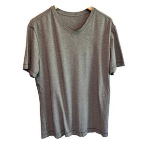 Lululemon Gray Short Sleeve Basic V T-Shirt - size Large